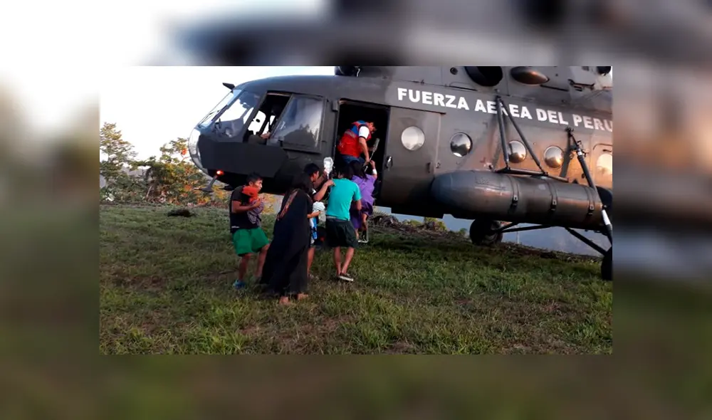 Dos helicópteros de las Fuerzas Armadas con personal médico llegaron a Satipo para atender la emergencia. Foto: Ministerio de Defensa