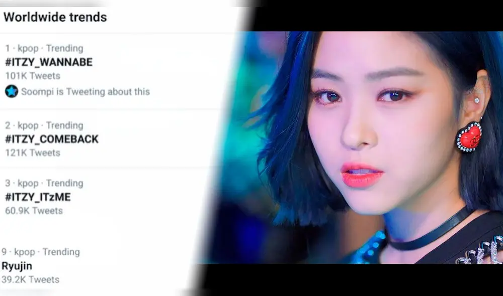 ITZY fue tendencia mundial en Twitter gracias a sus fans. Ryujin ocupó el puesto número 9.