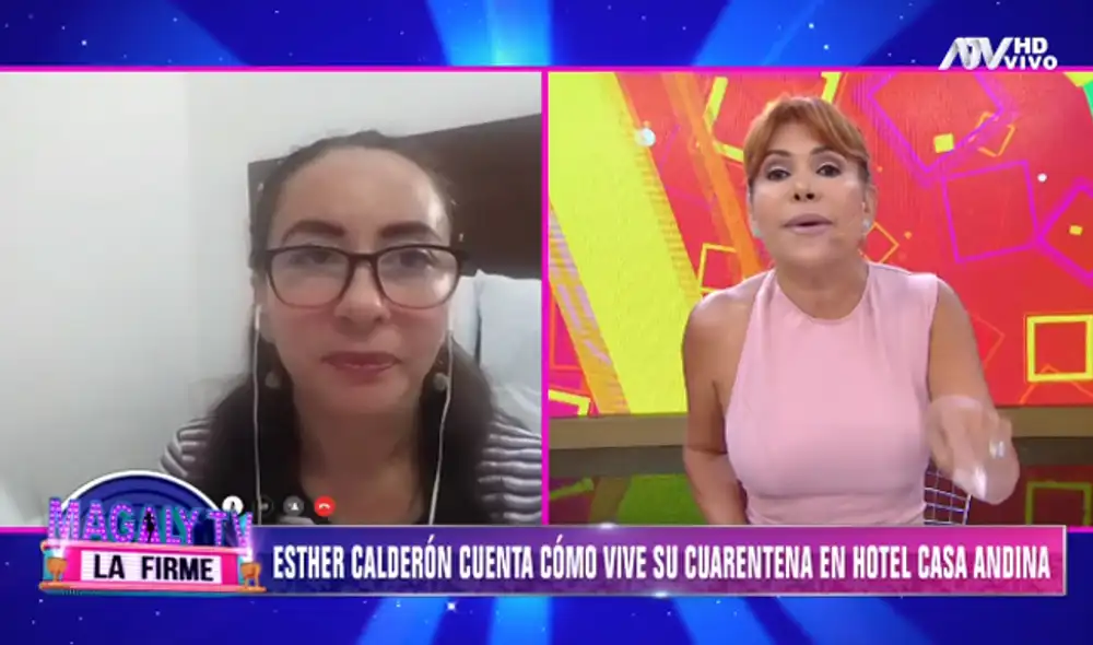 Fiel a su estilo, Magaly Medina trató de que la mujer trujillana varada en un hotel cuatro estrellas, entre en razón. (Foto: Captura ATV)