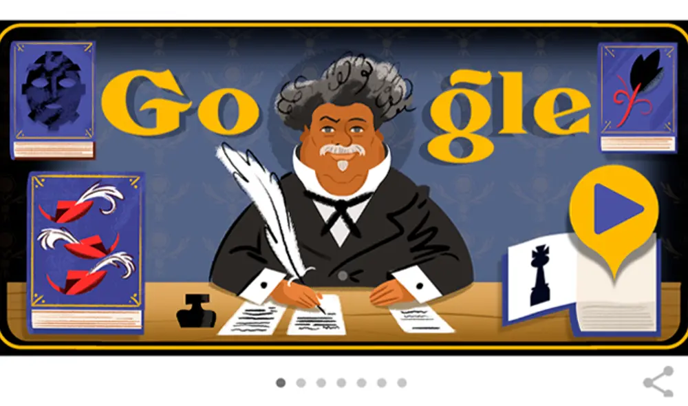 Doodle en honor a El conde del Montecristo. Captura: Google Doodle en honor a El conde del Montecristo. Captura: Google