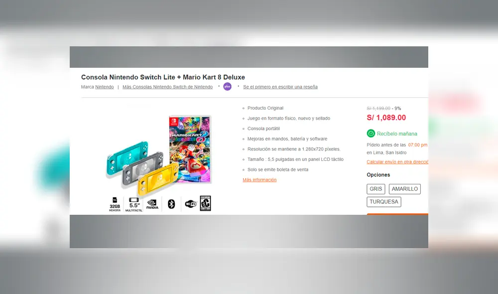 Nintendo Switch Lite alcanza precios increíbles en Perú por los Cyber Days.