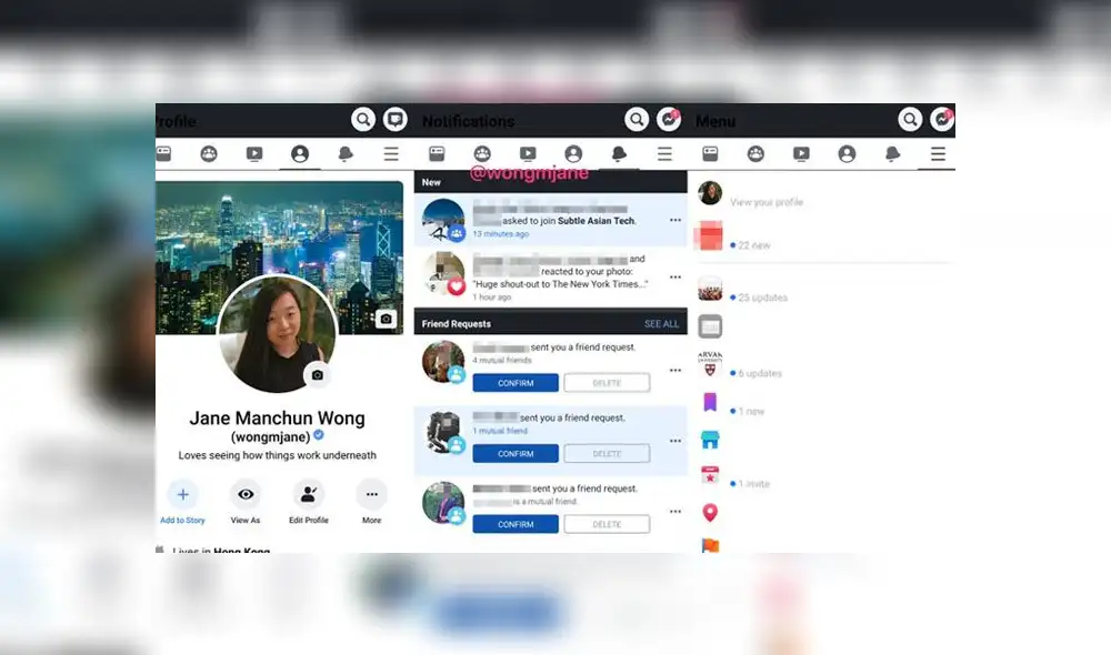 Jane Manchun Wong ha sido la encargada de desvelar lo que viene desarrollando Facebook.