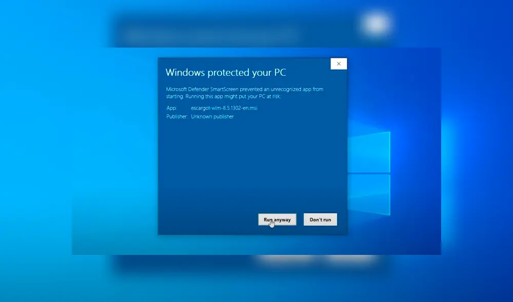 Al instalarla, es probable que Windows te advierta porque se trata de un programa no firmado por Microsoft (y que probablemente no firmen al tratarse de su propio software)