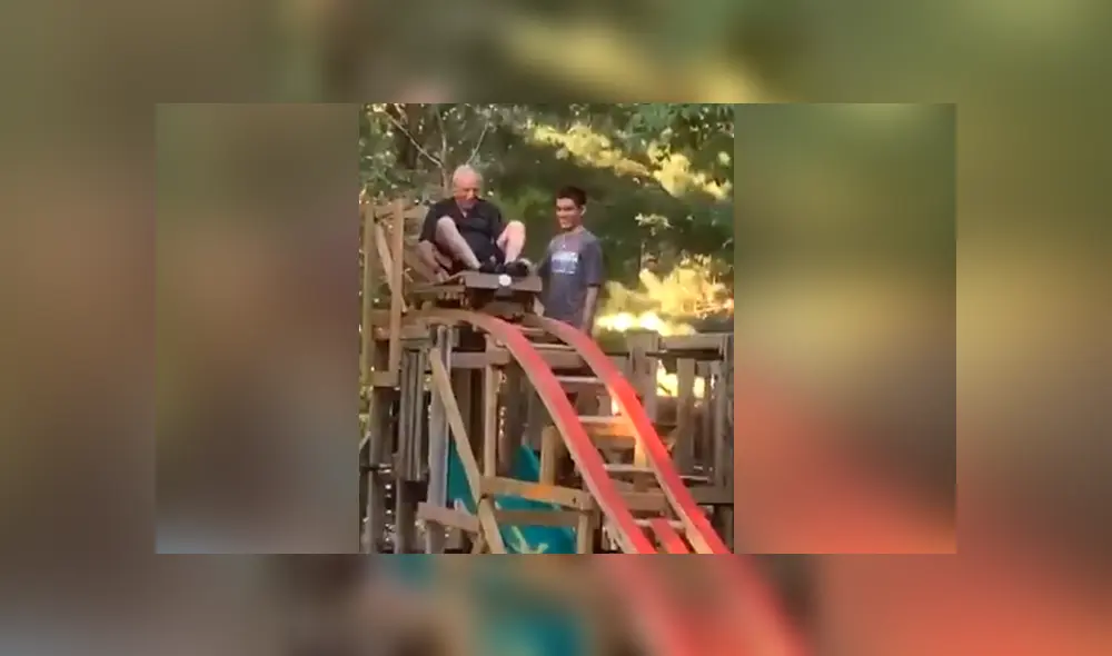 El joven, con la ayuda de su abuelo, logró construir una montaña rusa en su patio trasero. Foto: Twitter / @NBC10_Sam