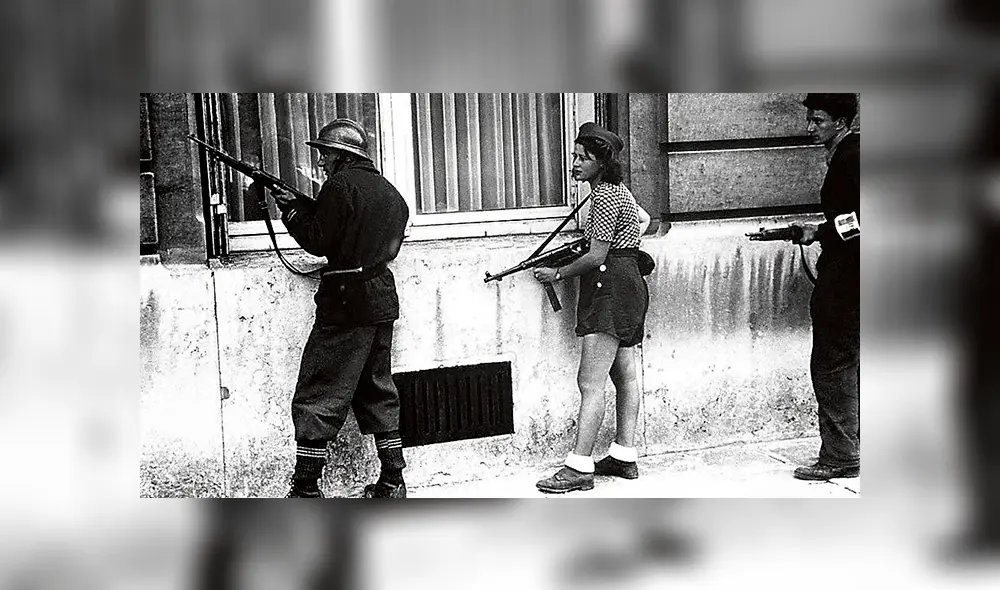 Juventud. Simone Segouin, de 18 años, junto a la resistencia.