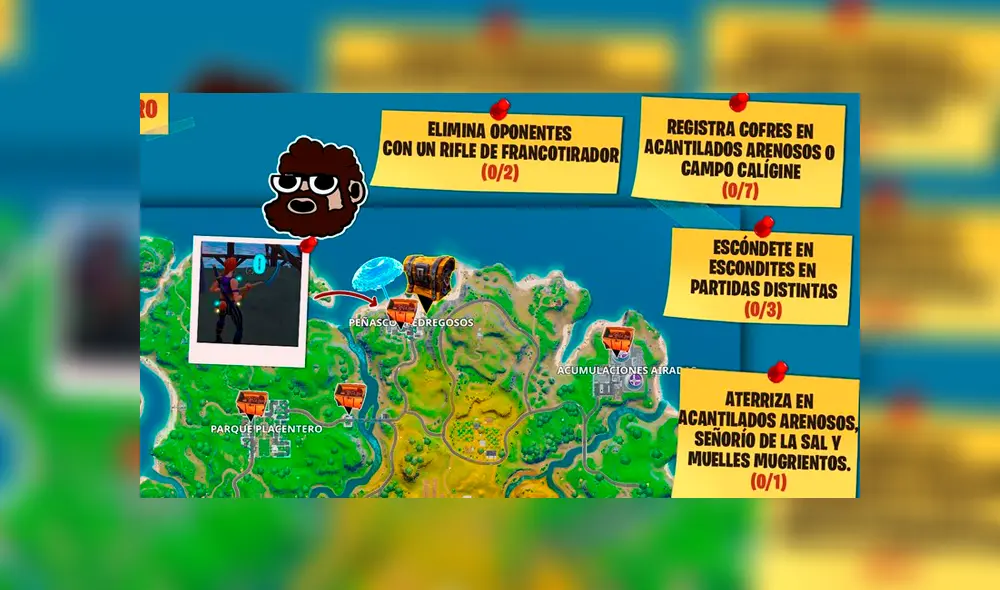 El mapa de la temporada 11 de Fortnite que necesitas para los desafíos de Mar Adentro del Capítulo 2.