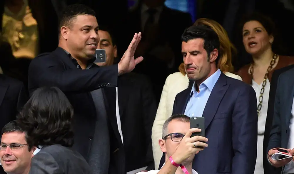 Ronaldo Nazario y Luis Figo compartieron vestuario en el Real Madrid. (Créditos: AFP)
