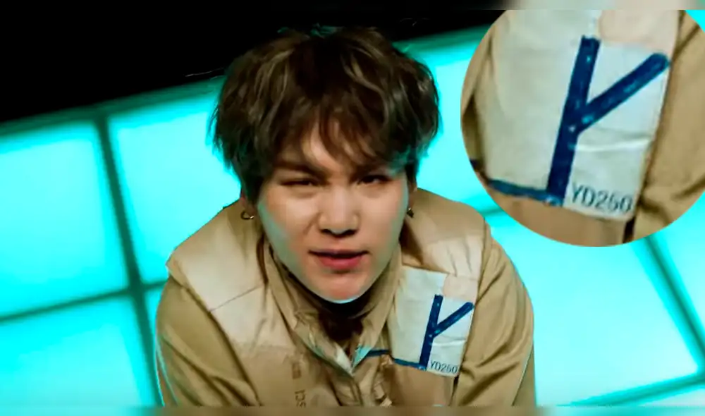 “Interlude: Shadow”: Misterioso escrito aparece en el vestuario de Suga. “Interlude: Shadow”: Misterioso escrito aparece en el vestuario de Suga.