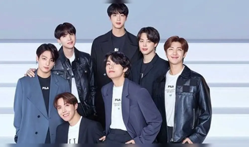 Taehyung, Jin, Jimin, RM, J-hope, Suga y Jungkook de BTS. Créditos: Fila