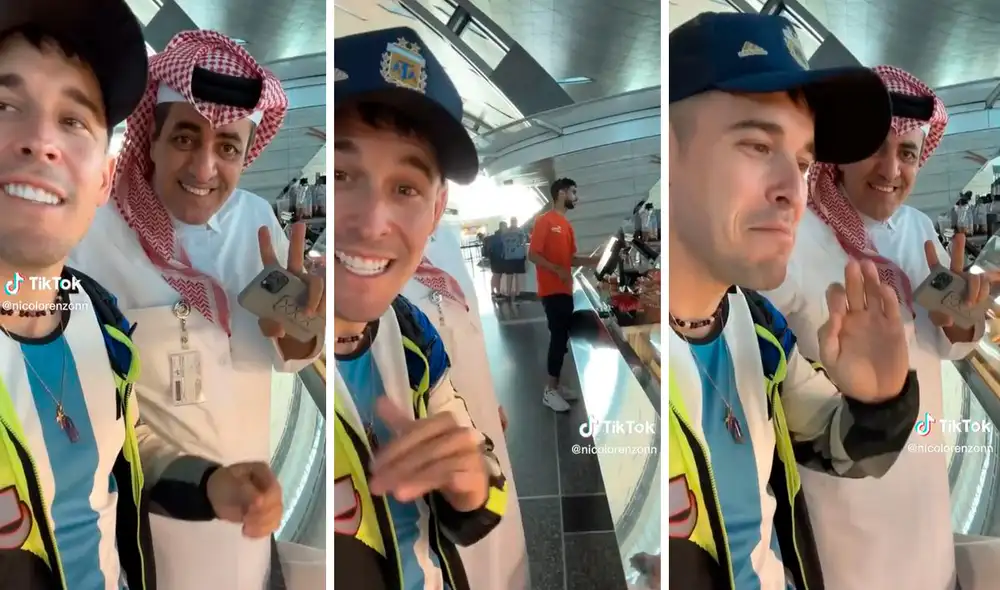 Ya que no conocían muchos restaurantes en Qatar, ellos se acercaron a un árabe y no imaginaron la respuesta que les iba a dar. Foto: composición LR/TikTok/@nicolorenzonn Ya que no conocían muchos restaurantes en Qatar, ellos se acercaron a un árabe y no imaginaron la respuesta que les iba a dar. Foto: composición LR/TikTok/@nicolorenzonn