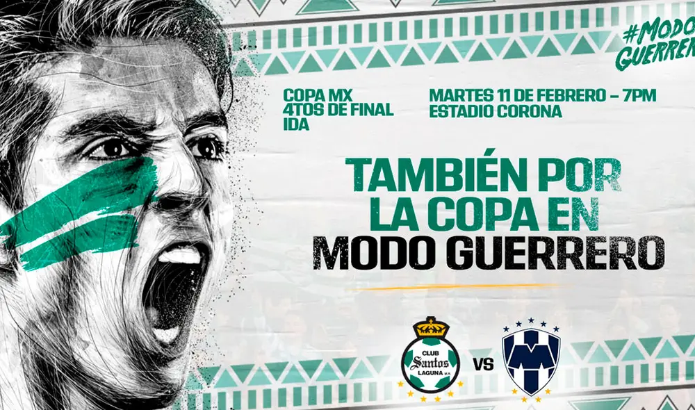 Ver EN VIVO Monterrey vs. Santos Laguna por los cuartos de final de la Copa MX. Foto: Twitter