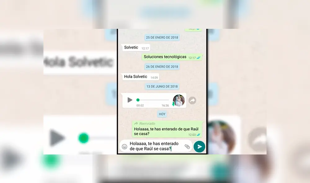 3. Ya no saldrá la palabra reenviado. Foto: Captura / YouTube.