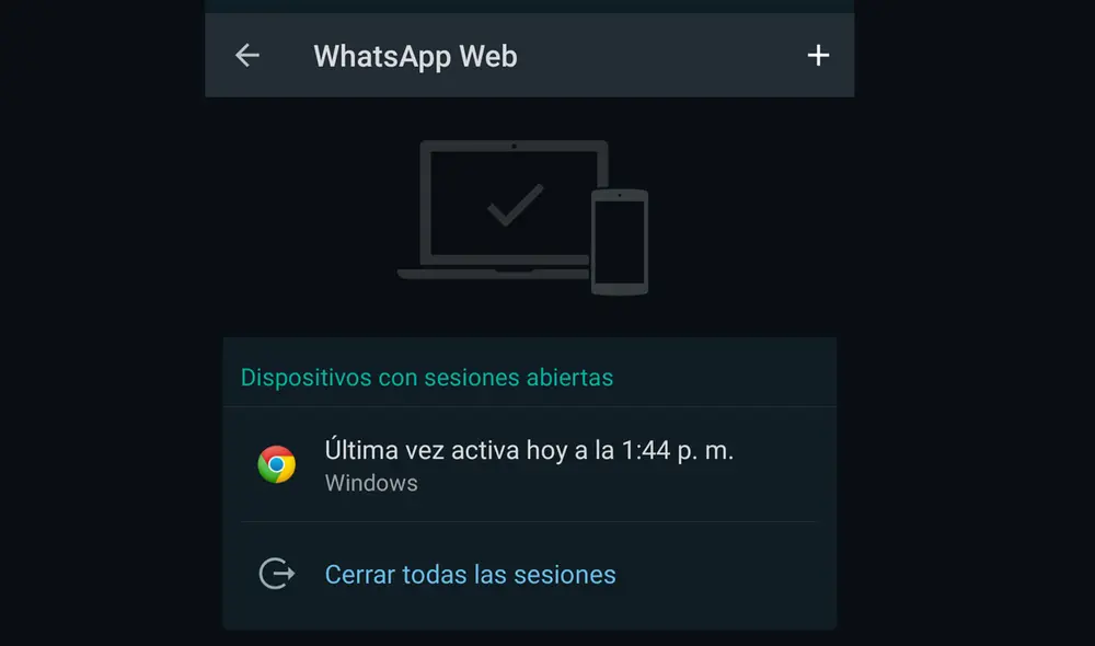 Ingresos a tu cuenta de WhatsApp. Foto: captura LR Ingresos a tu cuenta de WhatsApp. Foto: captura LR