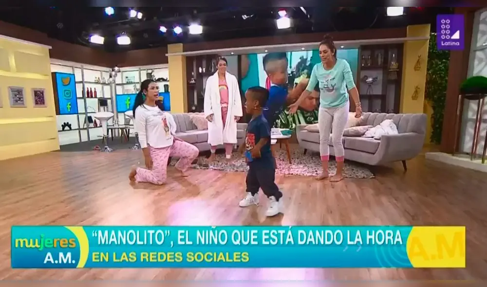 El pequeño ‘Manolito’ le robó un beso a Magdyel Ugaz en vivo [VIDEO]