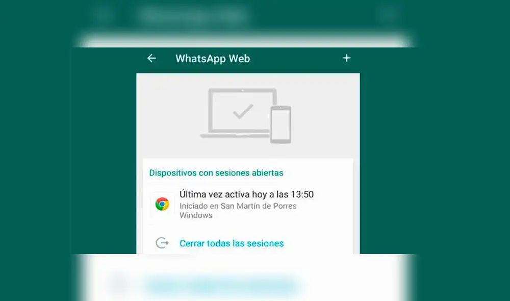 Sesiones abiertas de WhatsApp.