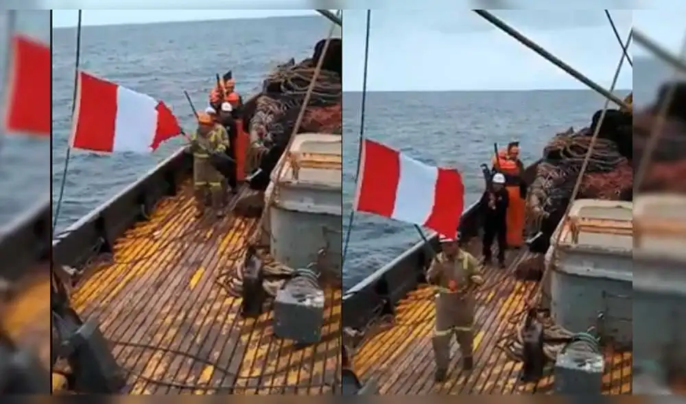 Facebook: trabajadores realizan peculiar homenaje por Fiestas Patrias desde altamar [VIDEO]