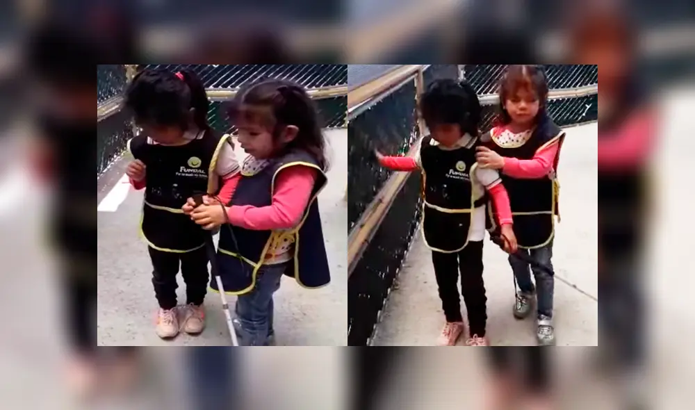 Un enternecedor momento que tiene como protagonistas a dos niñas invidentes se ha vuelto viral en las redes.