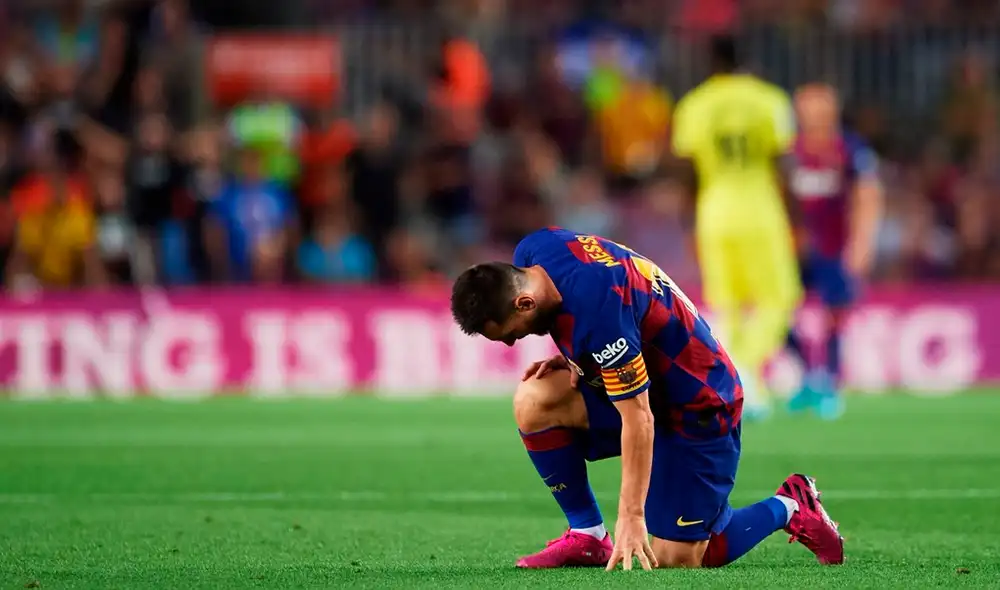 Lionel Messi no salió a jugar el segundo tiempo frente al Villarreal por lesión en partido correspondiente a la fecha 6 de la Liga Santander.