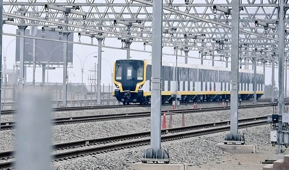 MTC realizó las primeras pruebas de los trenes que circularán en la primera etapa de la Línea 2 del Metro de Lima. Créditos: MTC.