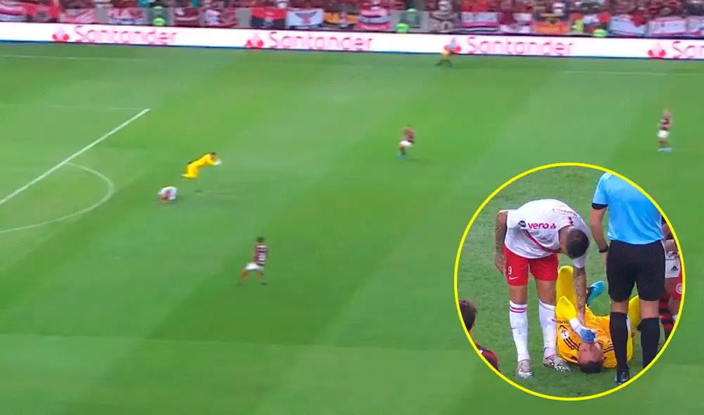 Paolo Guerrero le propinó una falta al portero del Flamengo y todo el Maracaná lo abucheó. | Foto: Fox Sports Paolo Guerrero le propinó una falta al portero del Flamengo y todo el Maracaná lo abucheó. | Foto: Fox Sports