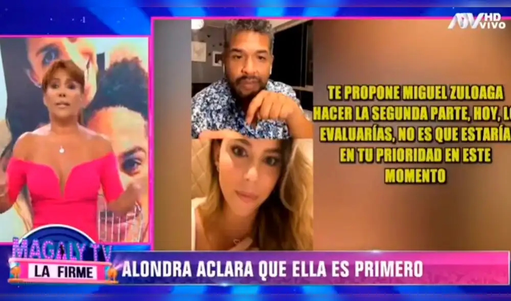 Alondra García-Miró recibe dura crítica de Magaly Medina. Foto: Captura