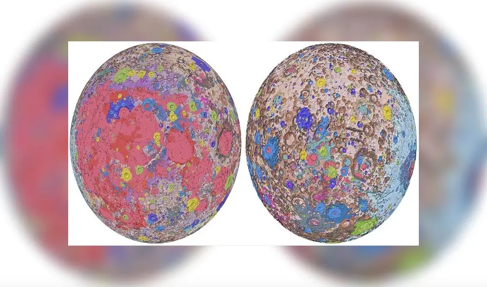 Primer mapa geológico unificado de la Luna. Foto: NASA/GSFC/USGS