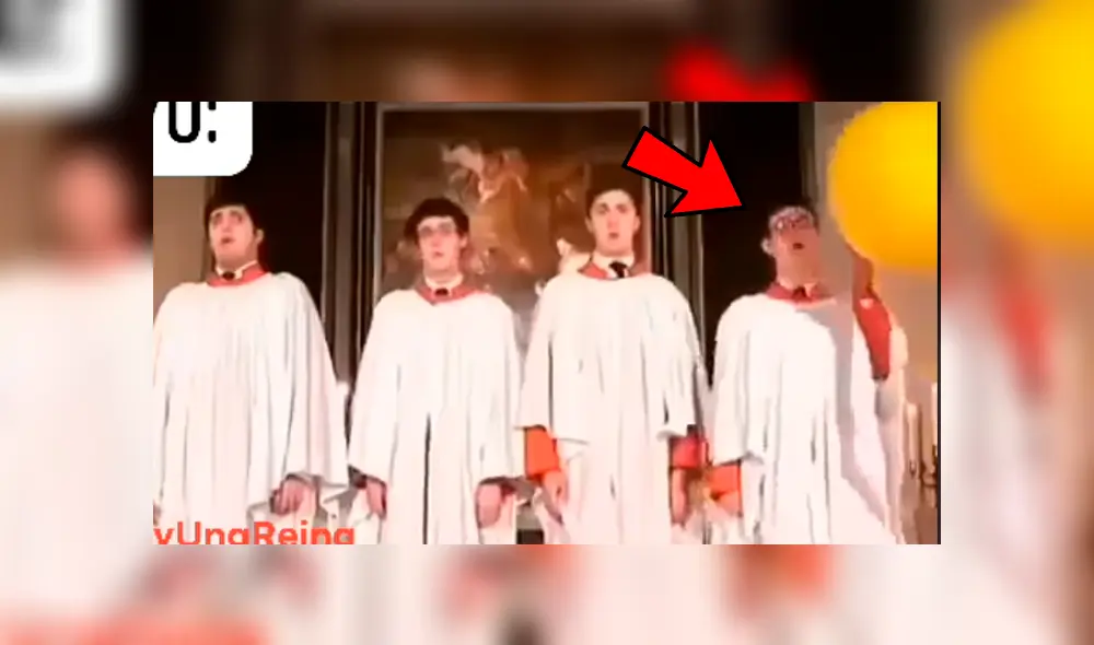 Uno de los coristas usó un sorprendente truco para llegar a una nota alta. Foto: captura