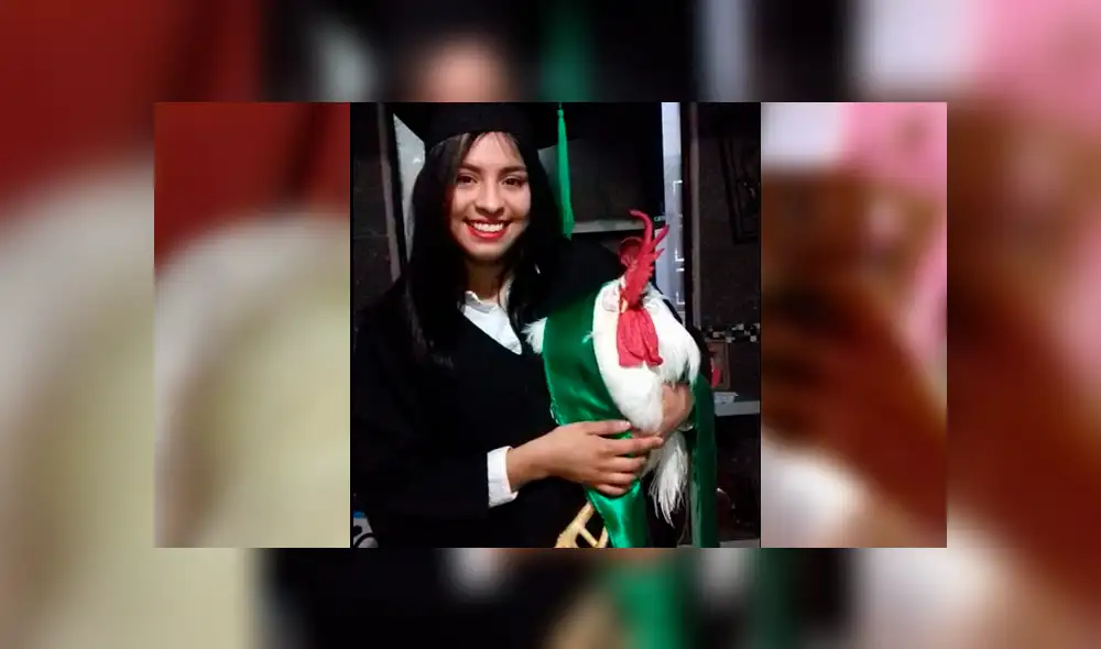 Facebook viral: joven se gradúa junto a su gallo a quien rescató cuando era un pollito pintado [FOTOS]