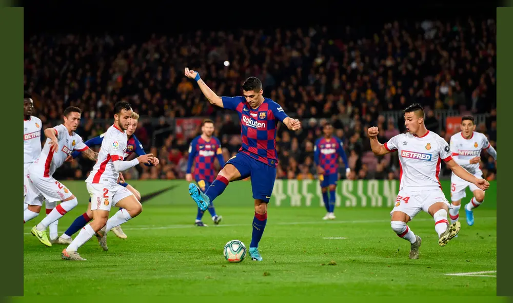 Barcelona vs. Mallorca: Luis Suárez anota golazo de taco.