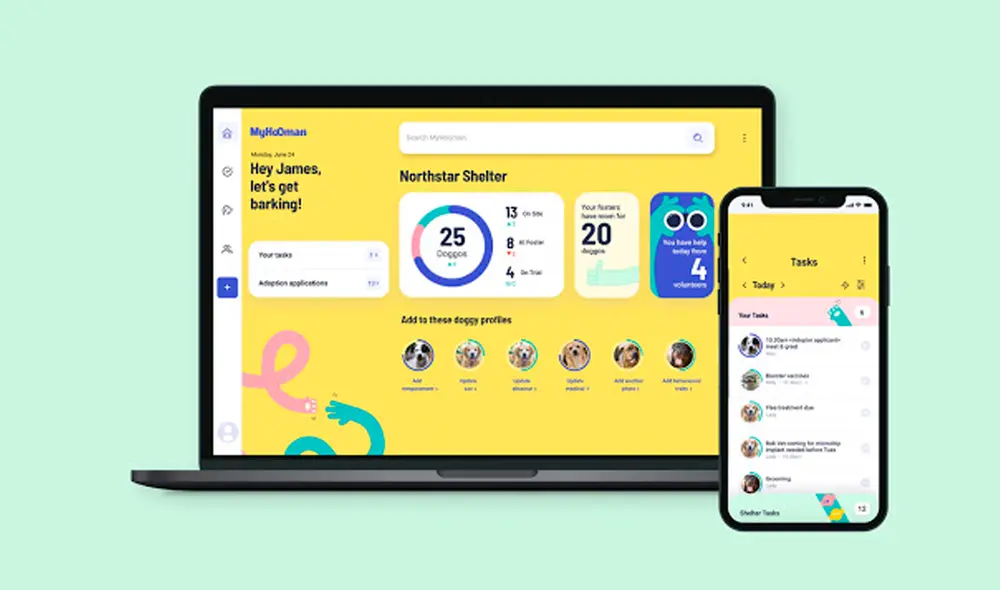 La aplicación usará la inteligencia artificial para proveer listados de perros rescatados que se adapten a las familias y así evitar que los adoptantes devuelvan a las mascotas. Foto: MyHooman La aplicación usará la inteligencia artificial para proveer listados de perros rescatados que se adapten a las familias y así evitar que los adoptantes devuelvan a las mascotas. Foto: MyHooman