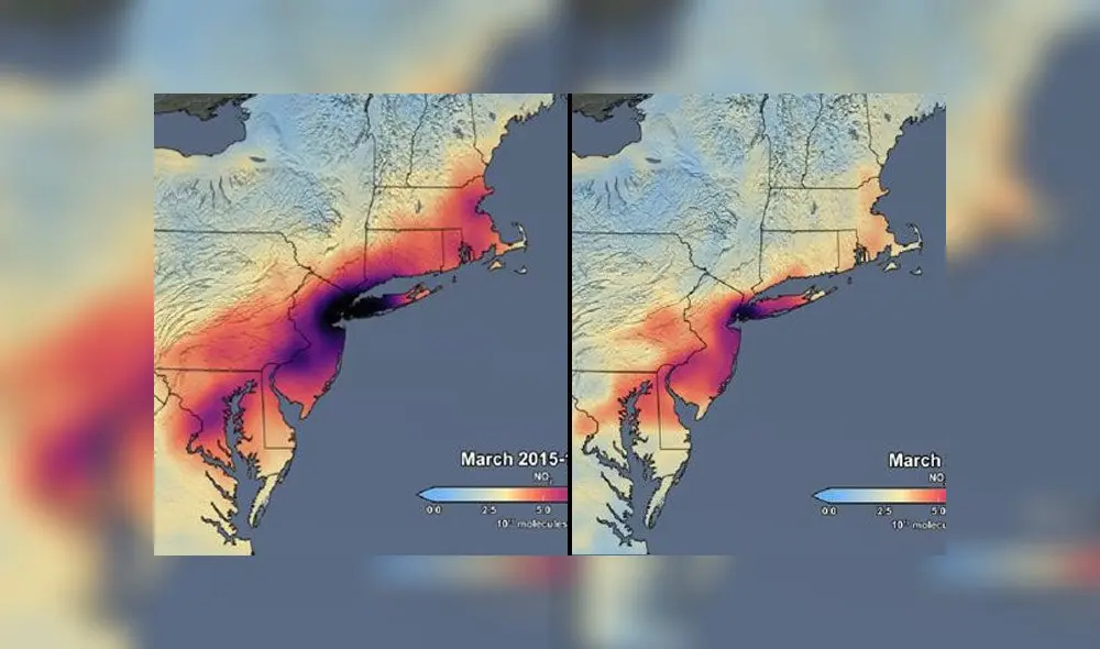 Los satélites de la NASA revelan una drástica caída de dióxido de nitrógeno en el noroeste de EE. UU.