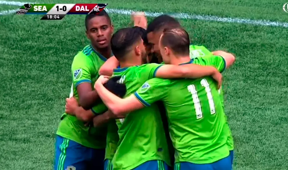 Raúl Ruidíaz marcó el primer gol del partido entre Seattle Sounders y FC Dallas por los octavos de final de la MLS. | Fox Sports Raúl Ruidíaz marcó el primer gol del partido entre Seattle Sounders y FC Dallas por los octavos de final de la MLS. | Fox Sports