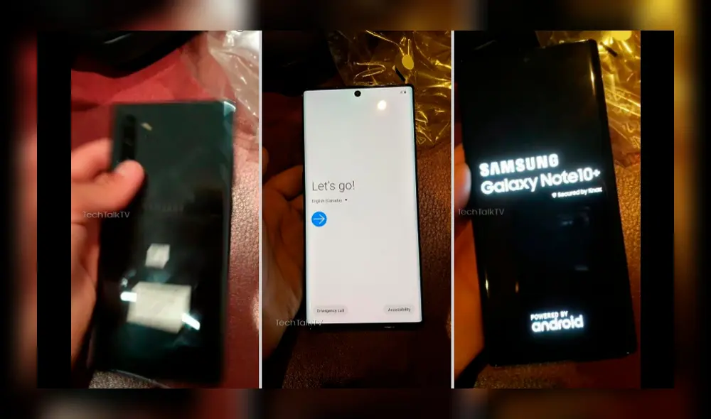 Presunto Galaxy Note 10+ filtrado. | Foto: @Mr_TechTalkTV