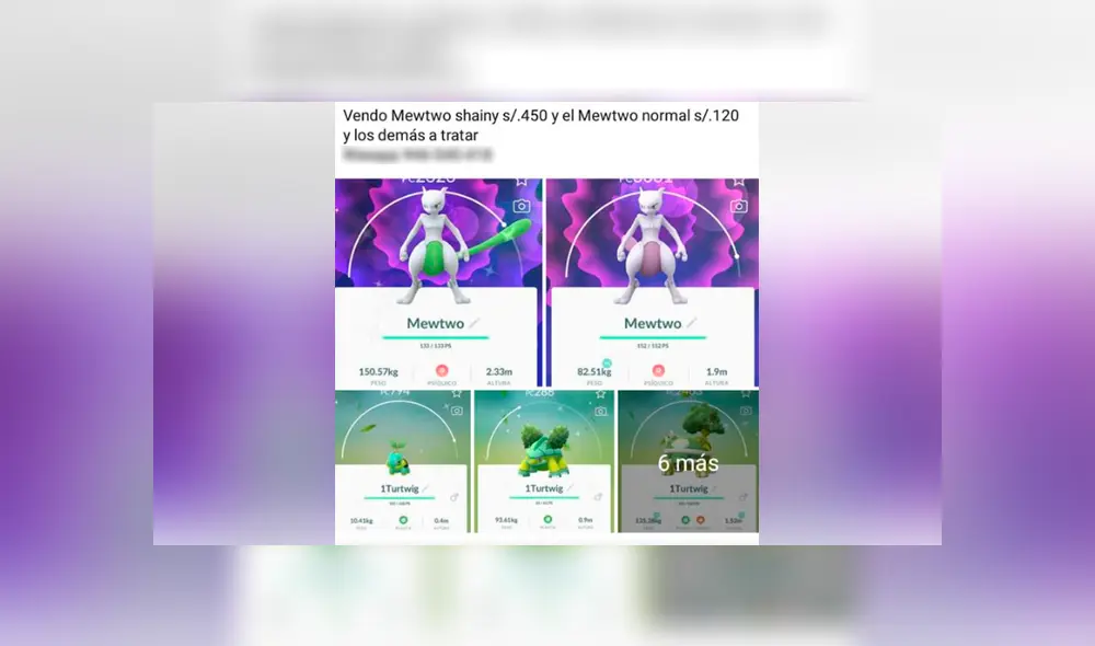 Jugador peruano de Pokémon GO vende a Mewtwo shiny en Mercado Libre