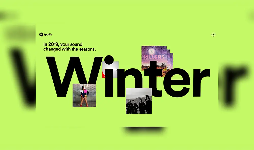 Las canciones más escuchadas durante cada época del año. | Foto: Spotify Las canciones más escuchadas durante cada época del año. | Foto: Spotify