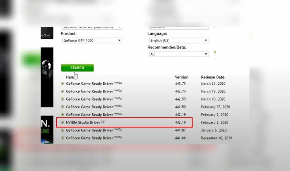 El Studio driver de NVIDIA puede mejorar la performance de la serie Geforce para tareas de edición. Imagen: Captura.