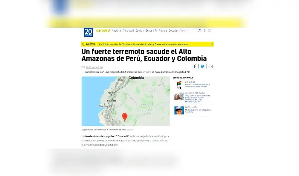 Así informaron los medios del mundo sobre el fuerte sismo que sacudió Perú