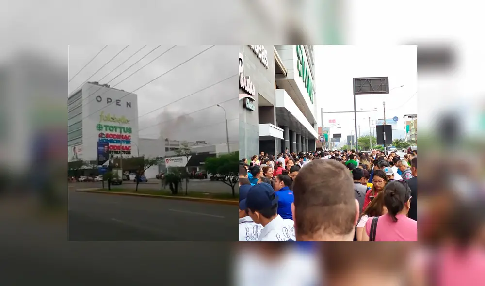 Reportan incendio en Open Plaza Angamos, ubicado en el distrito de Surquillo. Foto: Composición / Twitter Reportan incendio en Open Plaza Angamos, ubicado en el distrito de Surquillo. Foto: Composición / Twitter