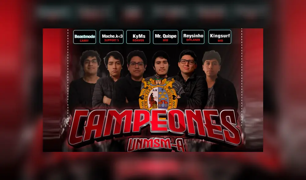 Equipo de Dota 2 de la Universidad Mayor de San Marcos se corona campeón de torneo de Esports. Foto: FEDUP. Equipo de Dota 2 de la Universidad Mayor de San Marcos se corona campeón de torneo de Esports. Foto: FEDUP.