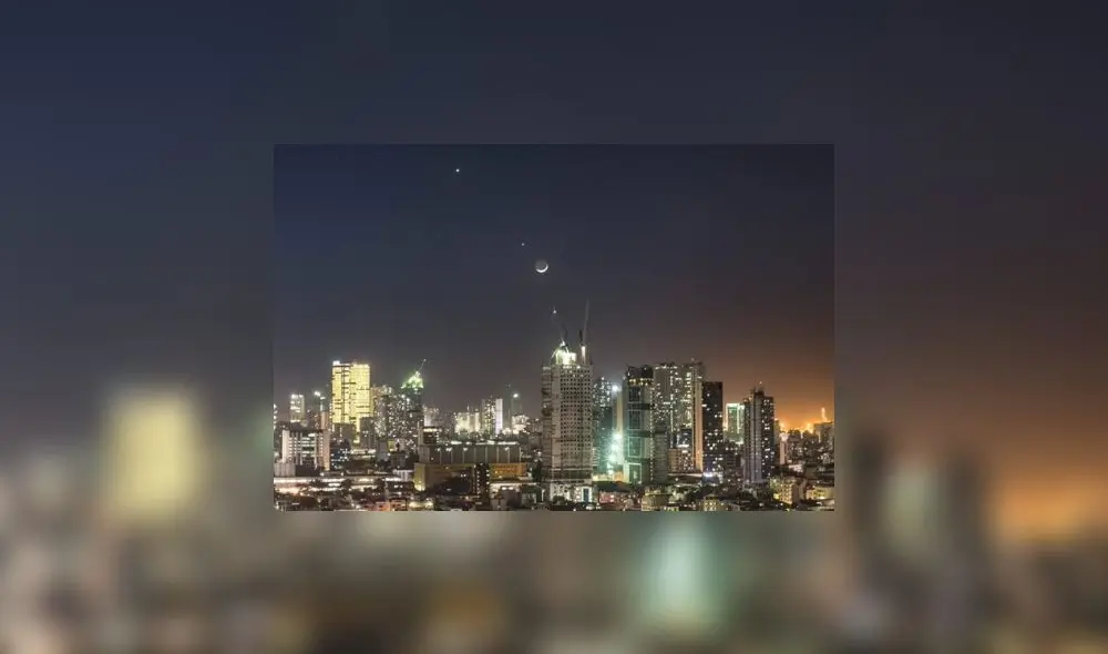 Alineación de la Luna, Júpiter y Venus Alineación de la Luna, Júpiter y Venus