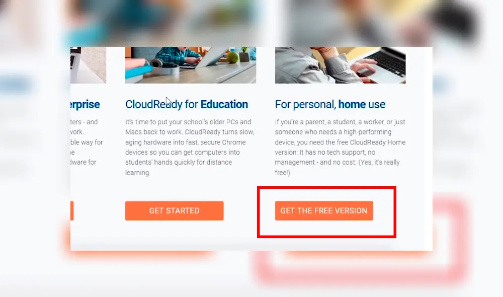Descarga el instalador de CloudReady.
