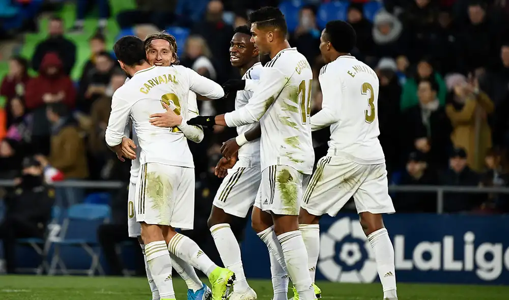 Luka Modric anotó el último gol del Real Madrid vs. Getafe por la fecha 19 de la Liga Santander. | Foto: AFP