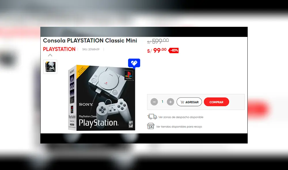 PlayStation Classic se vende a menos de 100 soles en todas estas tiendas [FOTOS]