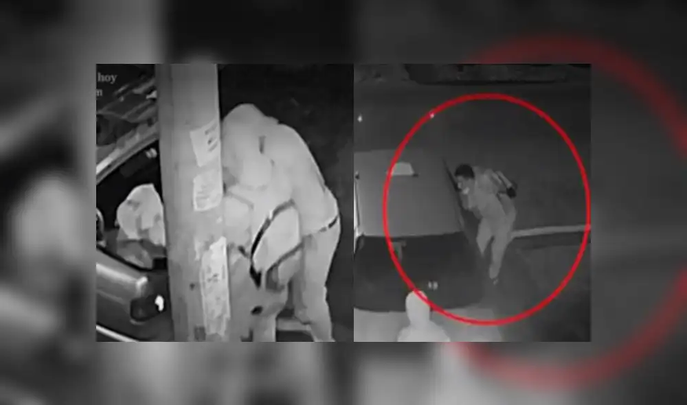 Dos delincuentes ingresaron a asaltar la vivienda mientra su otro cómplice aguardaba en el vehículo. Créditos: Captura América. Dos delincuentes ingresaron a asaltar la vivienda mientra su otro cómplice aguardaba en el vehículo. Créditos: Captura América.