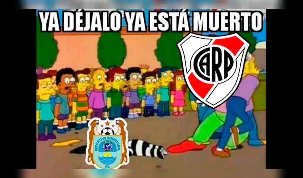 Mira los mejores memes de la derrota de Binacional ante River Plate. Foto: Redes Sociales