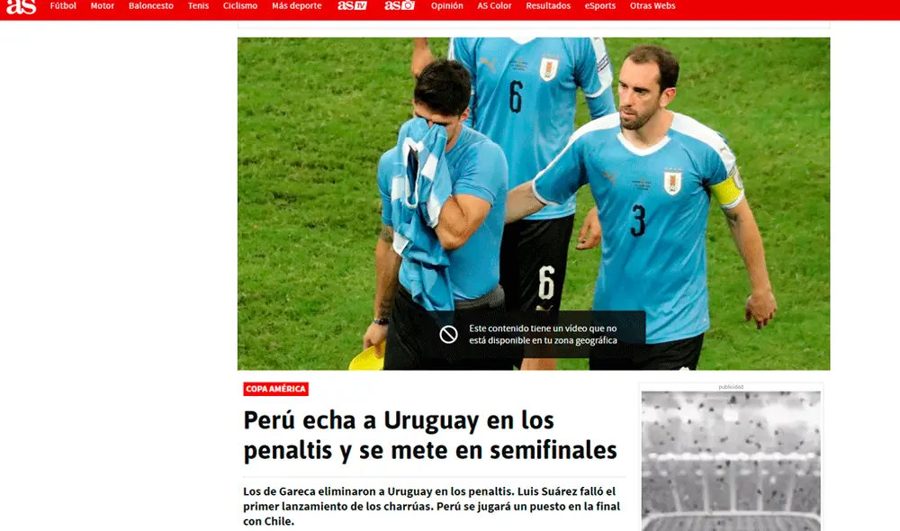 Así reaccionaron los medios internacionales tras la clasificación de Perú a semifinales de la  Copa América