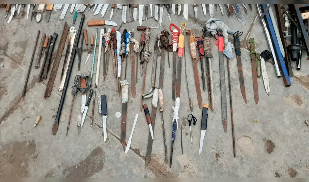 Hallaron 107 armas punzocortantes en penal de Chiclayo. Hallaron 107 armas punzocortantes en penal de Chiclayo.