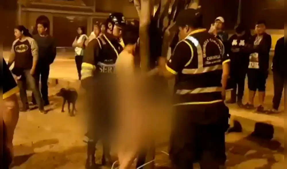 El presunto ladrón fue llevado a la comisaría de Santa Isabel. (Foto: Captura video)