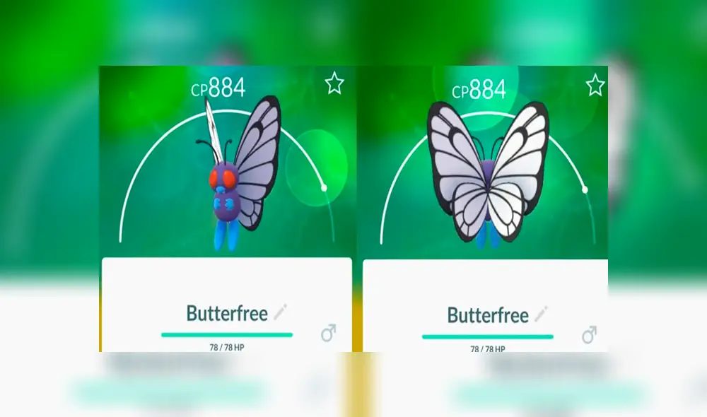 Así luce un Butterfree macho en Pokémon GO. Foto: Captura.