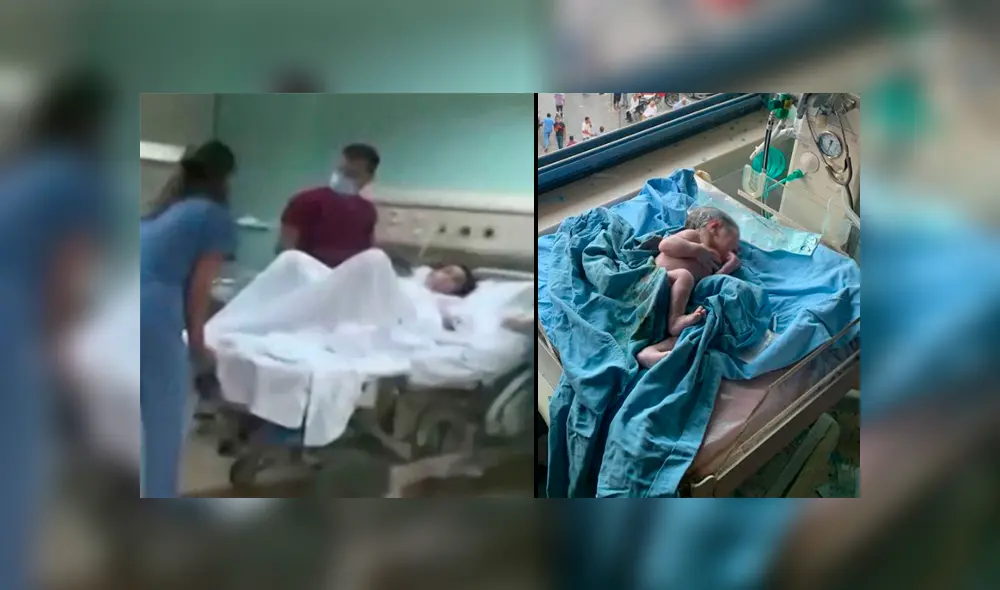 En medio de los destrozos, el personal médico continuó su labor y ayudó a traer al mundo al pequeño George. Foto: Captura En medio de los destrozos, el personal médico continuó su labor y ayudó a traer al mundo al pequeño George. Foto: Captura